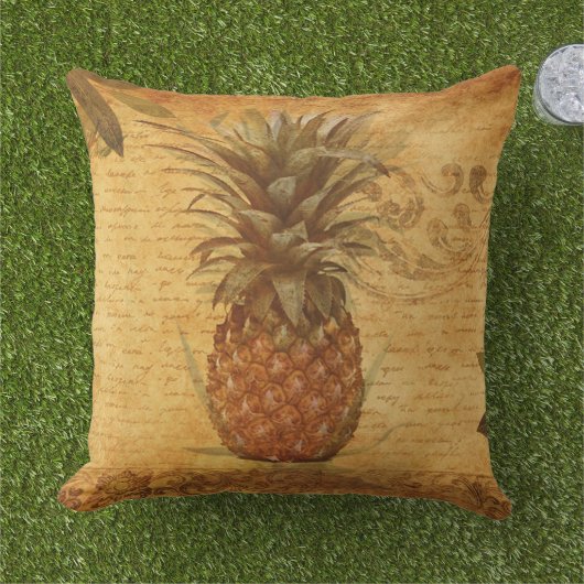 Cute  Calligrafie en ananas Buitenkussen (Gras)
