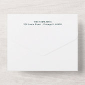 Cute Calligraphy 4 Foto's Birth Notice All In One Uitnodiging (Achterkant)