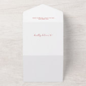 Cute Calligraphy 4 Foto's Birth Notice All In One Uitnodiging (Buitenkant)