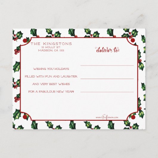 Cute Calligraphy Font Prettige feestdagen Two-Phot Briefkaart (Achterkant)