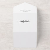 Cute Calligraphy Photo Birth Announcement Cards All In One Uitnodiging (Buitenkant)