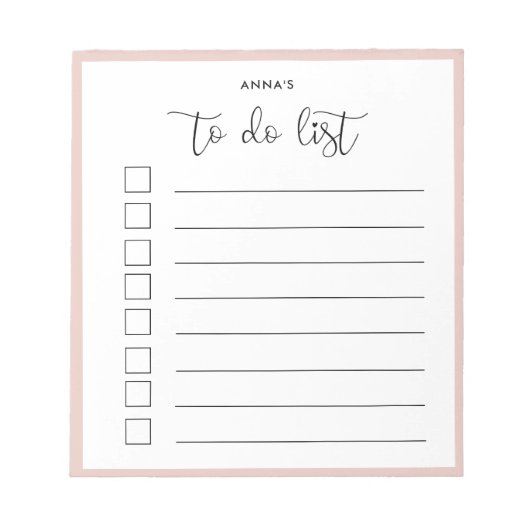 Cute calligraphy To Do List Notitieblok (Voorkant)