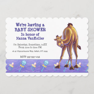 Cute Camel Baby shower Kaart