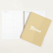 Cute camel beige op maat gesneden monogram planner (Display)