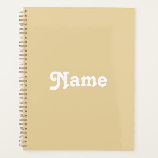 Cute camel beige op maat gesneden monogram planner (Voorkant)
