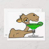 Cute Camel Drink Margarita Cartoon Briefkaart (Voorkant / Achterkant)