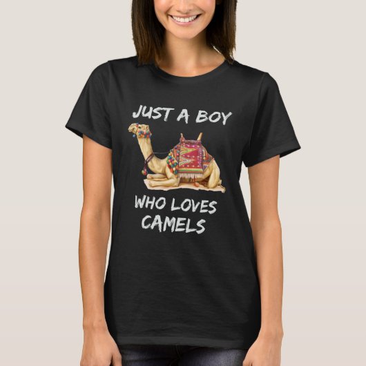 Cute  camel graphic just a boy who loves camels t-shirt (Voorkant)