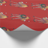 Cute Camel Kerstmis op rood Cadeaupapier (Hoek)