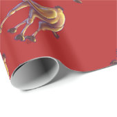 Cute Camel Kerstmis op rood Cadeaupapier (Rol Hoek)