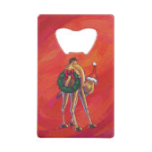 Cute Camel Kerstmis op rood Creditkaart Flessenopener (Achterkant)