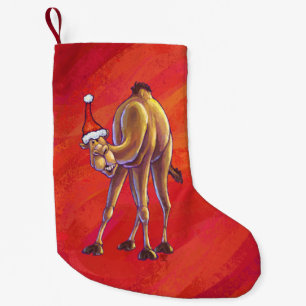 Cute Camel Kerstmis op rood Kleine Kerstsok