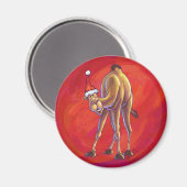 Cute Camel Kerstmis op rood Magneet (Voorkant / Achterkant)
