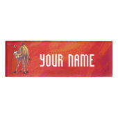 Cute Camel Kerstmis op rood Naambadge (Voorkant)