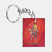 Cute Camel Kerstmis op rood Sleutelhanger (Voorkant Links)