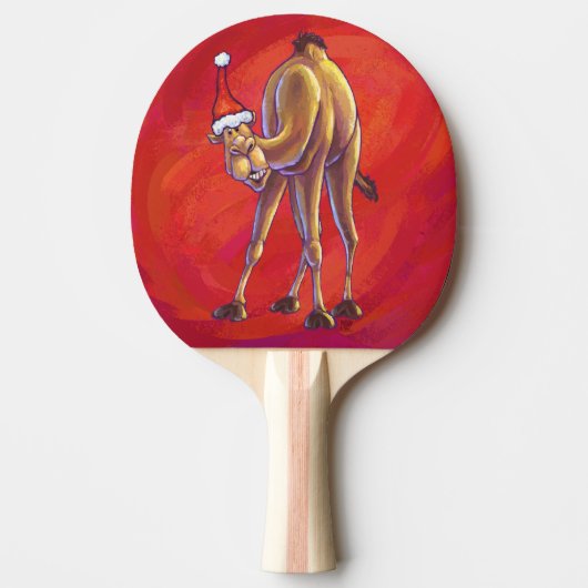 Cute Camel Kerstmis op rood Tafeltennisbatje (Voorkant)