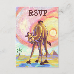 Cute Camel Party Center RSVP-kaarten RSVP Kaartje