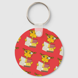 Cute Camel Reading a Book (Adult) Sleutelhanger