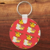 Cute Camel Reading a Book (Adult) Sleutelhanger (Voorkant)
