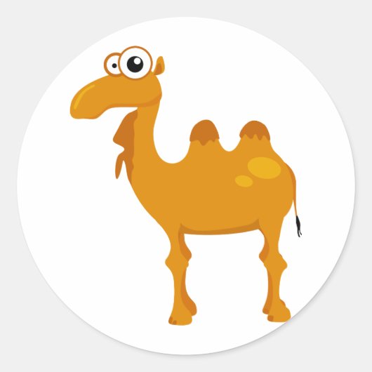 Cute camel ronde sticker (Voorkant)