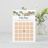 Cute Camel Woestijn Ze Baby Shower Bingo Speelkaar Kaart (Staand voorkant)