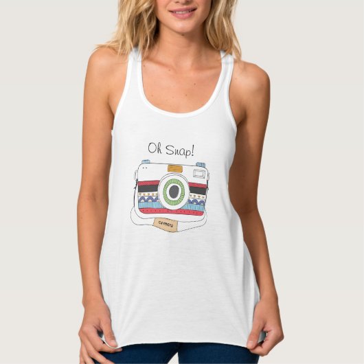 Cute Camera Doodle Oh Snap Tanktop (Voorkant)