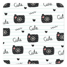 Cute Camerafotografie Liefhebbers Vierkante Sticke