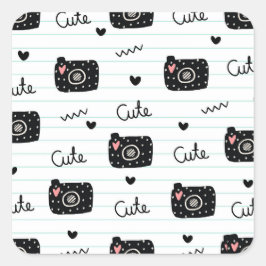 Cute Camerafotografie Liefhebbers Vierkante Sticke Sticker