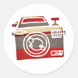 Cute Cameraminnaliefde Hart Fotografie Grafisch Fe Ronde Sticker