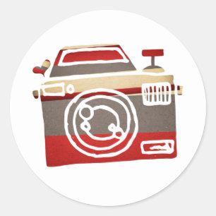 Cute Cameraminnaliefde Hart Fotografie Grafisch Fe Ronde Sticker