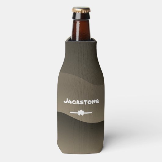 Cute Camo Design Custom Name Modern Beer Flesjeskoeler (Fles Voorkant)