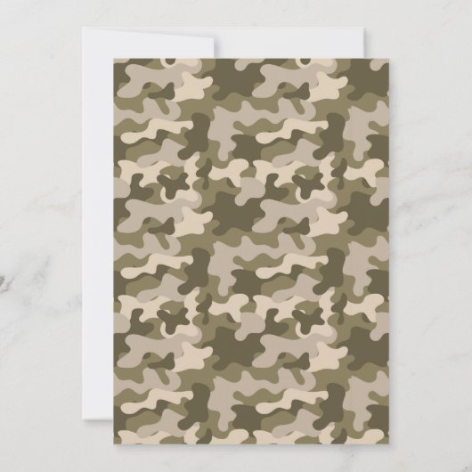 Cute camo laser label verjaardaguitnodiging kaart (Achterkant)