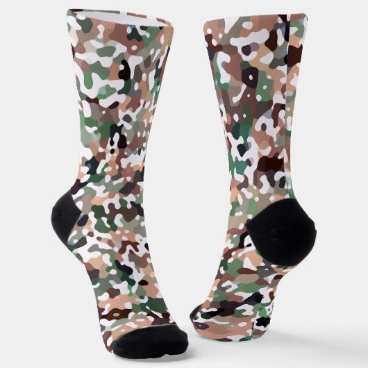 Cute Camo Multicolored Pattern Sokken (Gebogen)