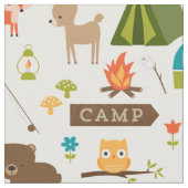 Cute Camp Critters Woodland Animals Fabric Stof (Close Up)