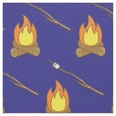 Cute Camp Fire Smores Kinder Room Decor Blue Stof (Close Up)