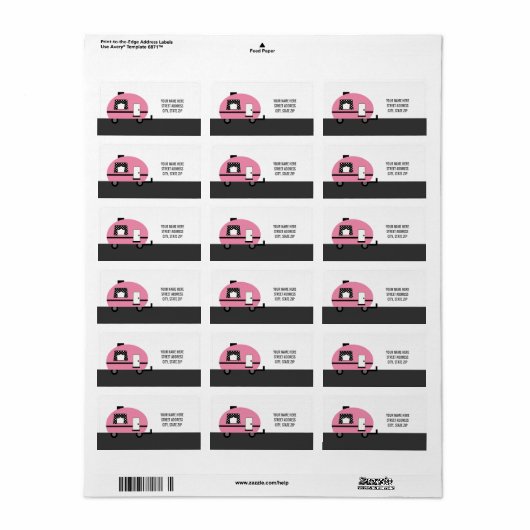 Cute Camper Address Mailing Labels (Full Sheet)