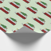 Cute Camper Hauling a Kerstmis Tree Cadeaupapier (Hoek)