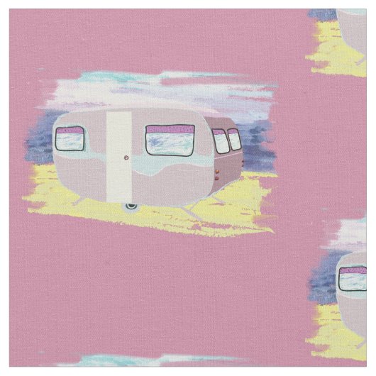 Cute Camper on Beach Stof (Close Up)