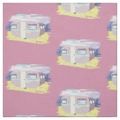 Cute Camper on Beach Stof (Swatch)