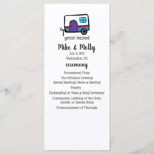 Cute Camper Programmakaart (Voorkant)