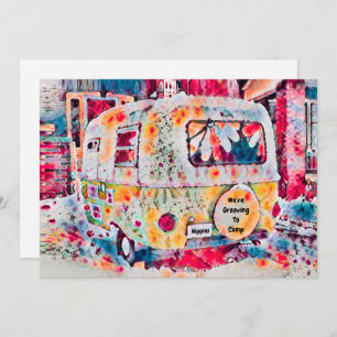 Cute Camper Retro Vintage Travel Movement Aankondiging
