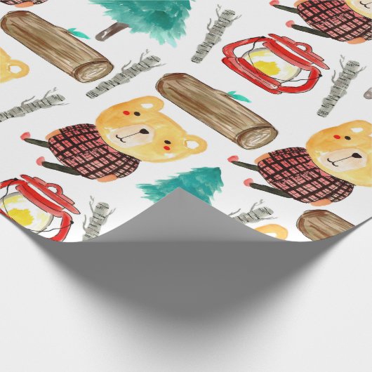 Cute camping beer-verjaardagsverpakkingspapier cadeaupapier (Hoek)