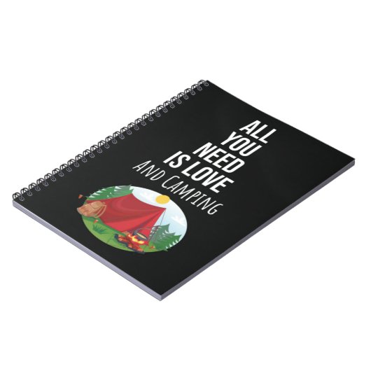 Cute Camping Cadeau-ideeën Kampeerder Buiten Natuu Notitieboek (Linkerzijde)