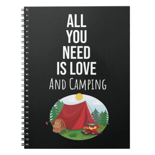 Cute Camping Cadeau-ideeën Kampeerder Buiten Natuu Notitieboek (Voorkant)