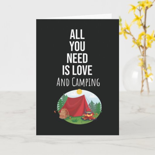 Cute Camping Cards Unique Novelty Cool Kaart (Gele Bloem)