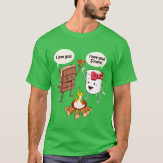 Cute Camping Gift Print I Love You Smore vintage T-shirt