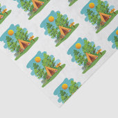Cute Camping, Hiking and Natuur Outdoor Tissuepapier (Detail)