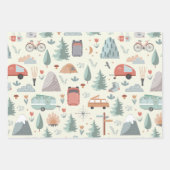 Cute Camping, Hiking, Ourways en Natuur Thema Inpakpapier Vel (Voorkant 2)