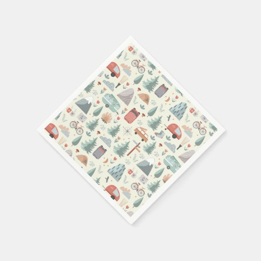 Cute Camping, Hiking, Ourways en Natuur Thema Servet (Hoek)