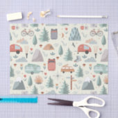 Cute Camping, Hiking, Ourways en Natuur Thema Tissuepapier (Craft)