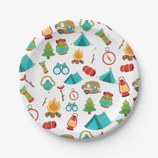 Cute camping party  bord (Voorkant)